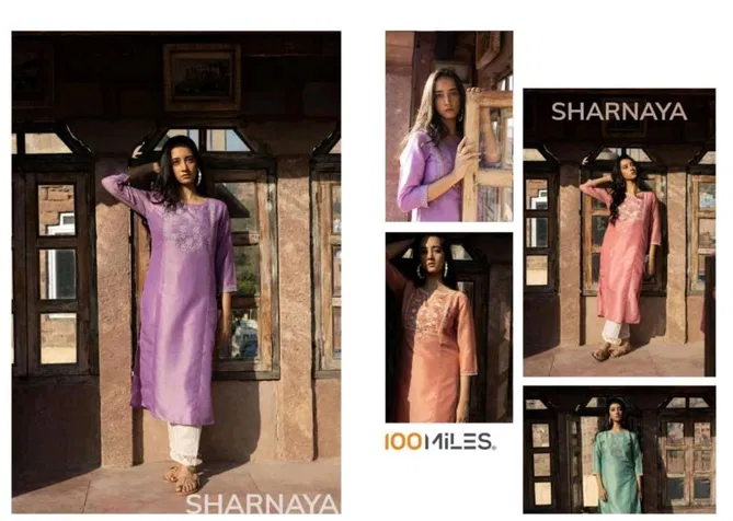 Sharnaya By 100miles Fancy Embroidered Kurti Wholesale Shop In Surat